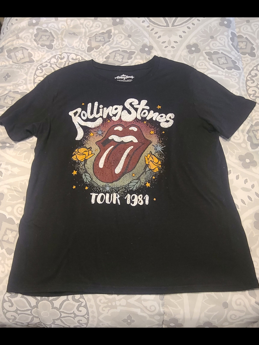 Rolling Stones Tour 1981 Black Graphic Tee
